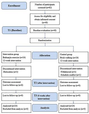 The effects of Baduanjin exercise vs. brisk walking on physical fitness and cognition in middle-aged patients with schizophrenia: A randomized controlled trial